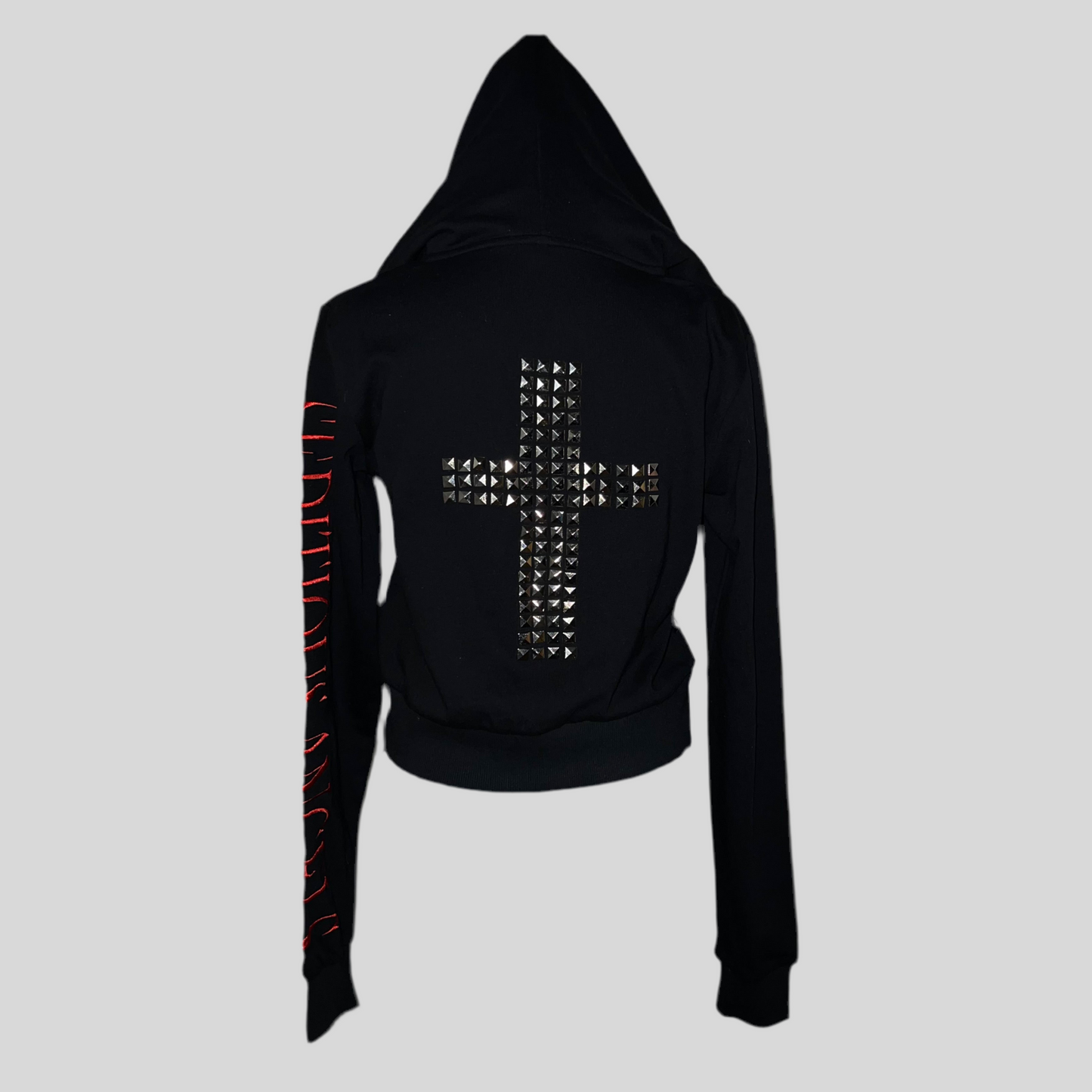 Studded Cropped Zip Up