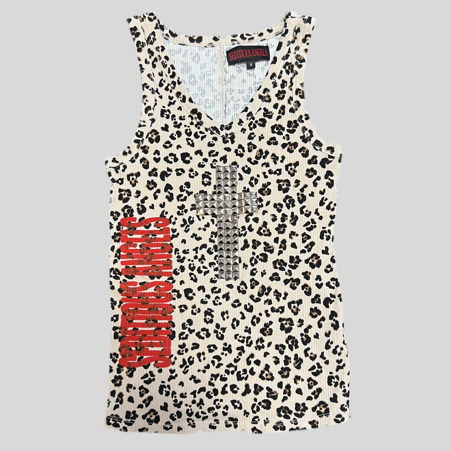 Studded Leopard Tank Top